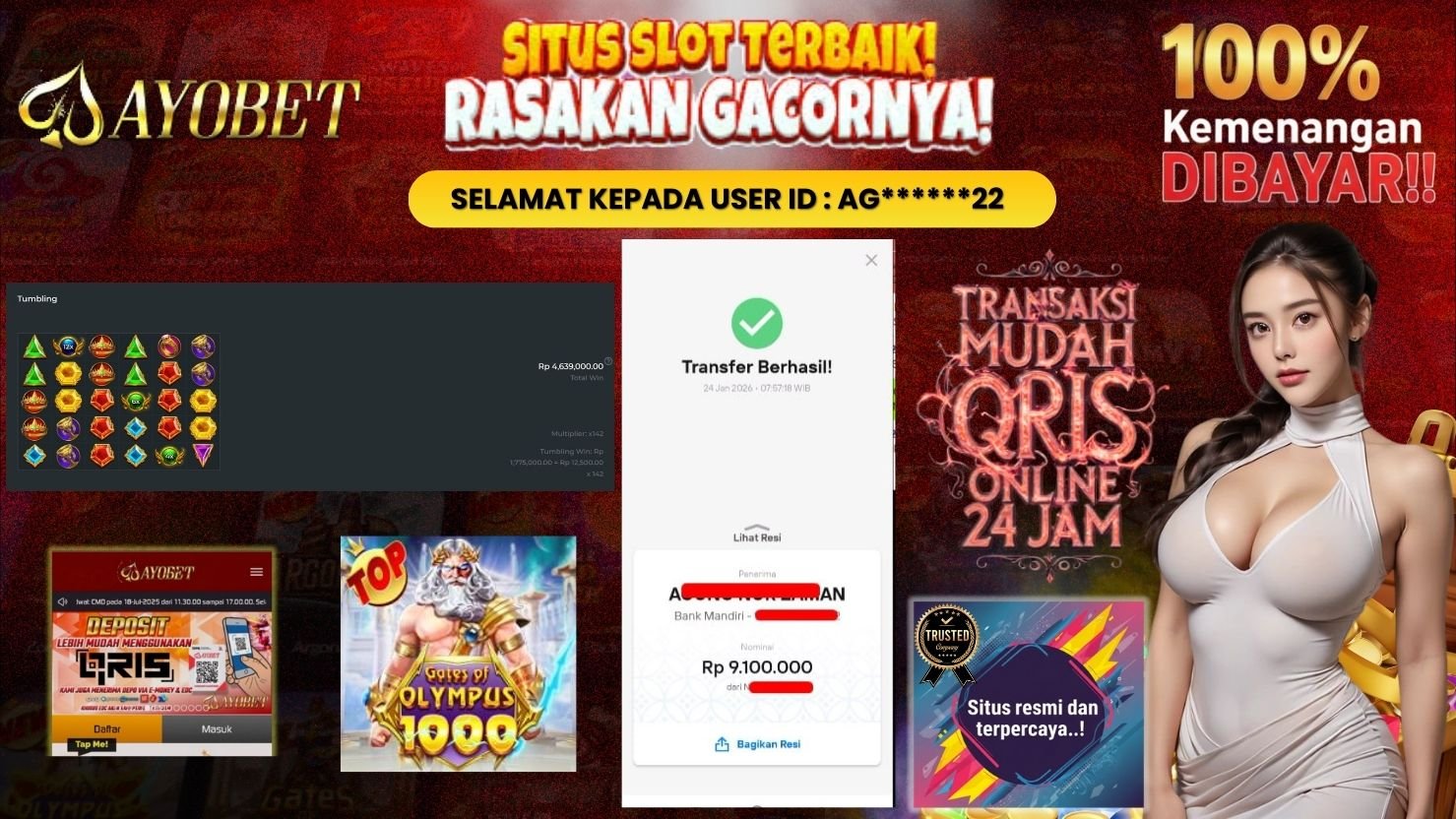 AYOBET JACKPOT SLOT GATES OF OLYMPUS 1000 